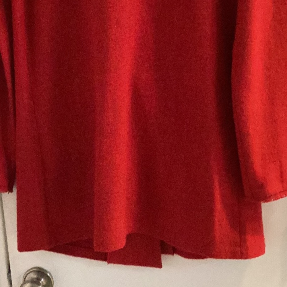 Karl Lagerfeld Deep Red Wool Blend Coat - Picture 8 of 10